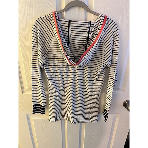 Toad&Co Black and White Striped Long Sleeve Hoodie - Picture 7 of 7